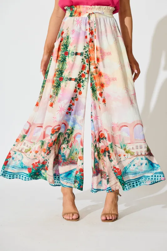 Mariah Pant in Red Rose Conversational Print sold by St Frock