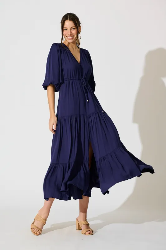 Carwen Maxi Dress in Navy sold by St Frock
