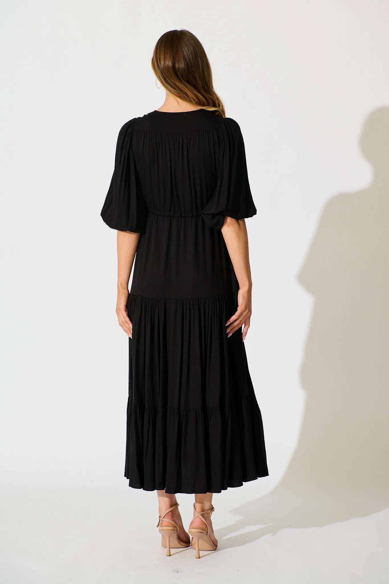 Carwen Maxi Dress in Black sold by St Frock product image thumbnail 4