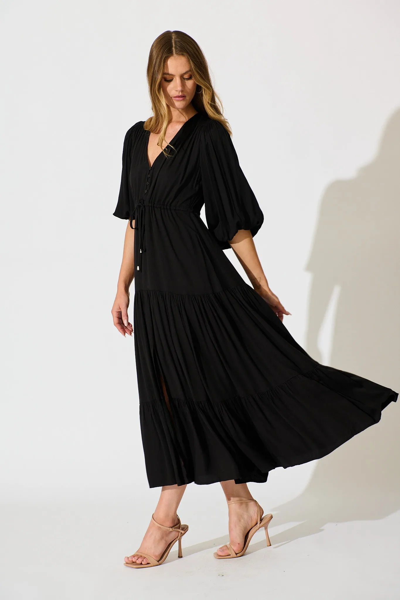 Carwen Maxi Dress in Black sold by St Frock product image thumbnail 3