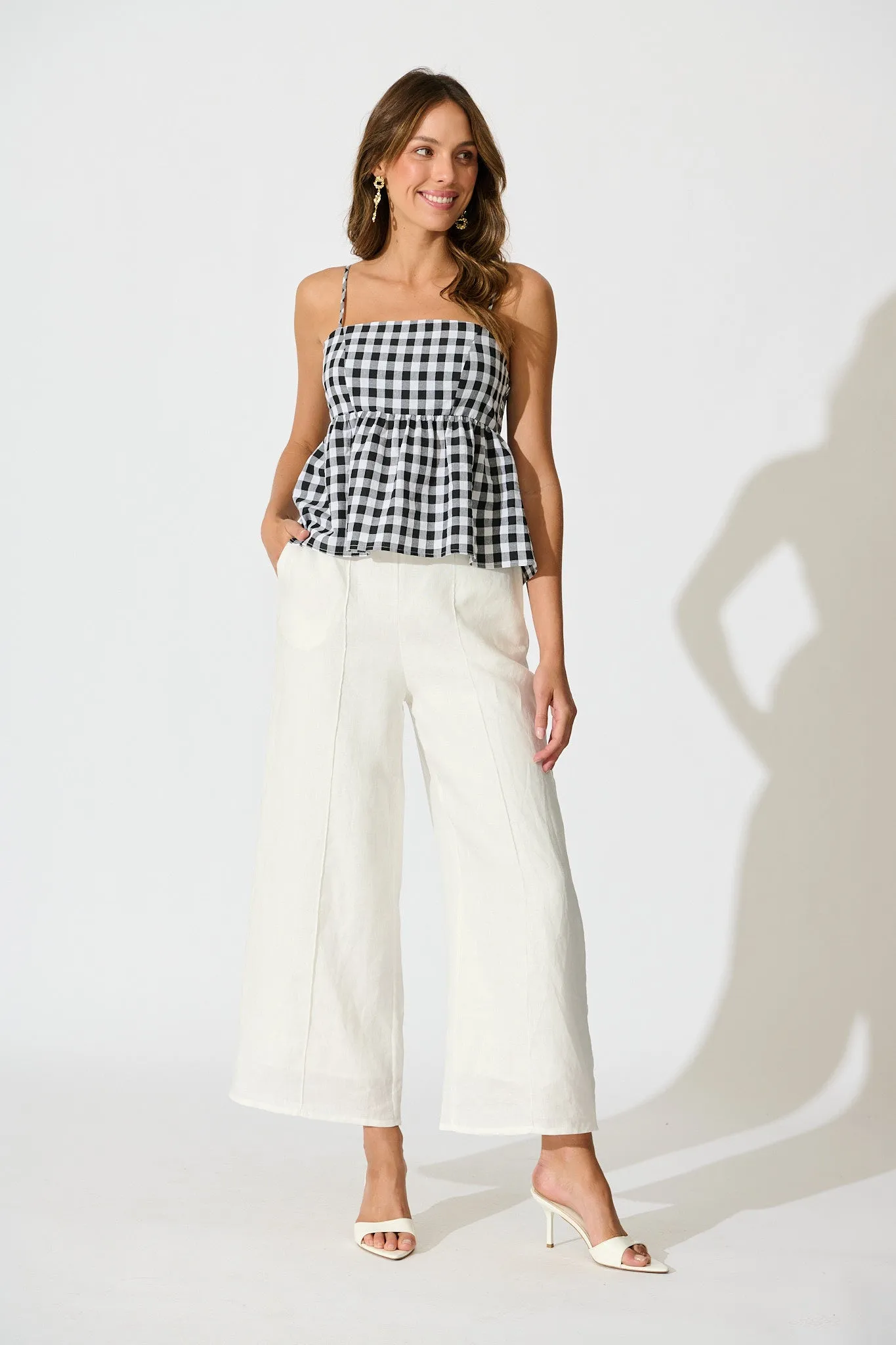 Sola Top in Black Gingham Cotton Blend sold by St Frock product image thumbnail 4