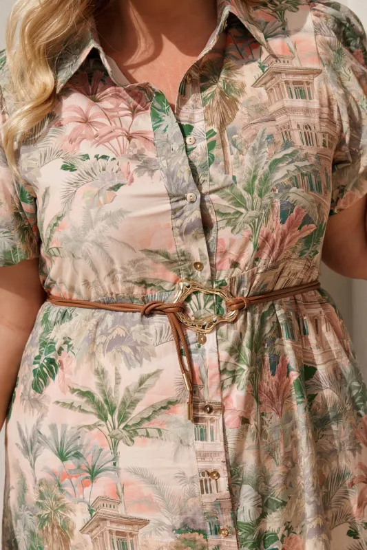 Cleo Belt in Brown with Gold Textured Tie Buckle sold by St Frock