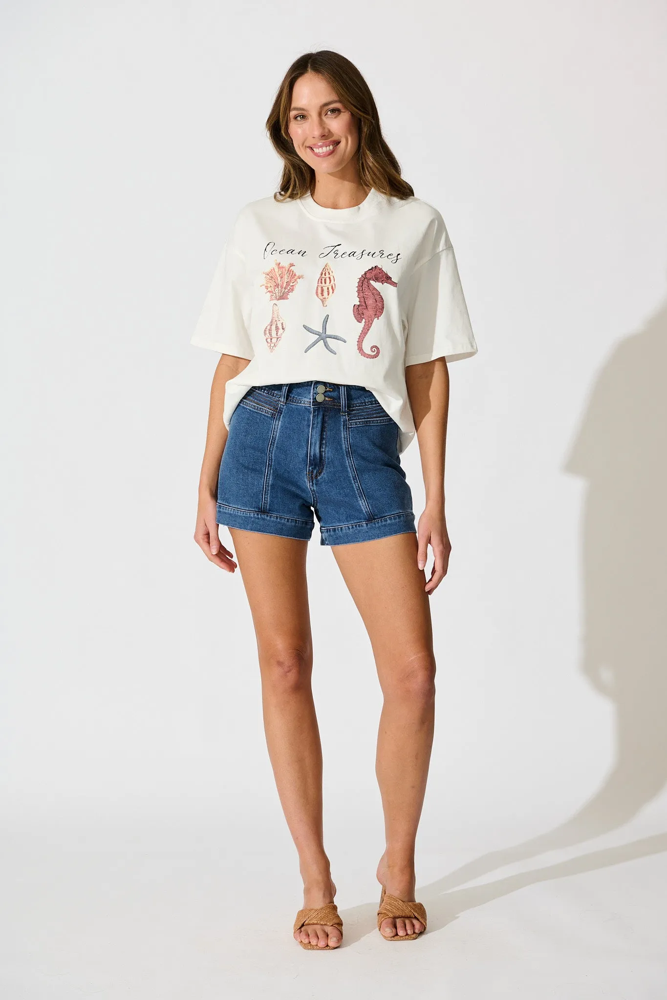 Sea Lover T Shirt in White with Multi Seashell Cotton sold by St Frock product image thumbnail 5