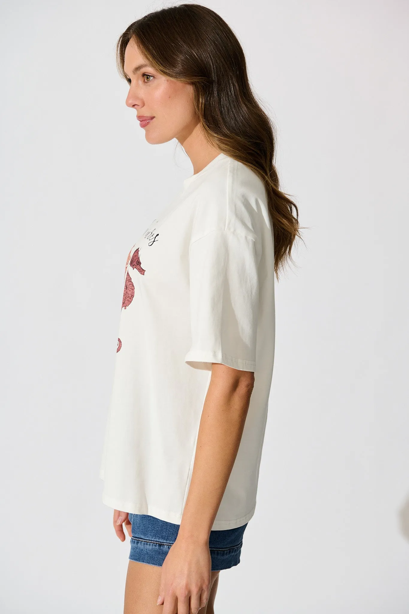 Sea Lover T Shirt in White with Multi Seashell Cotton sold by St Frock product image thumbnail 3
