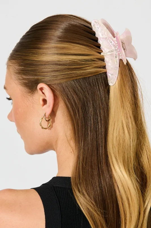Rhapsody Starfish Hair Claw in Blush Pink sold by St Frock