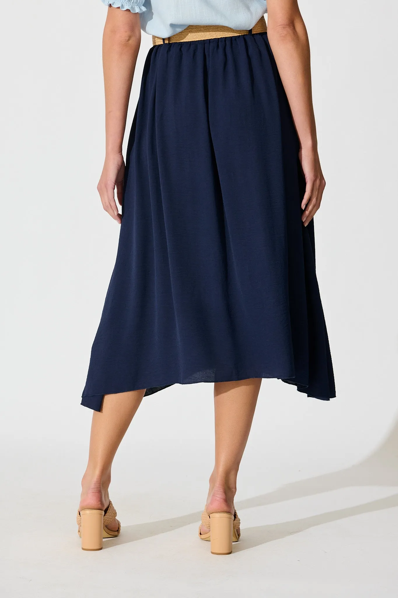 Fawn Maxi Skirt with Belt in Navy sold by St Frock product image thumbnail 3
