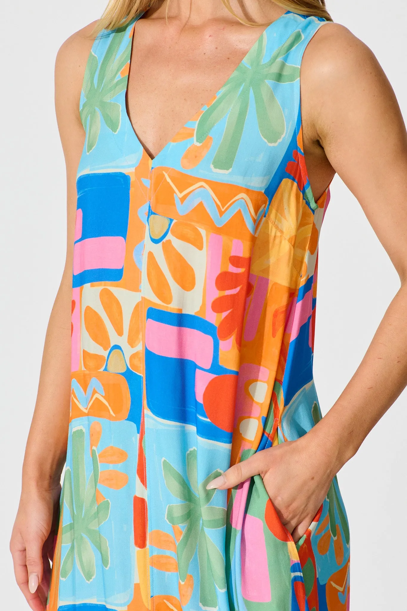 Heatwave Maxi Dress in Bright Multi Patchwork Print sold by St Frock product image thumbnail 5
