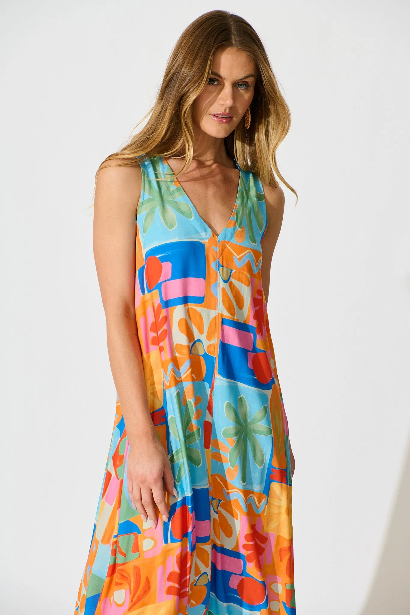 Heatwave Maxi Dress in Bright Multi Patchwork Print sold by St Frock product image thumbnail 2