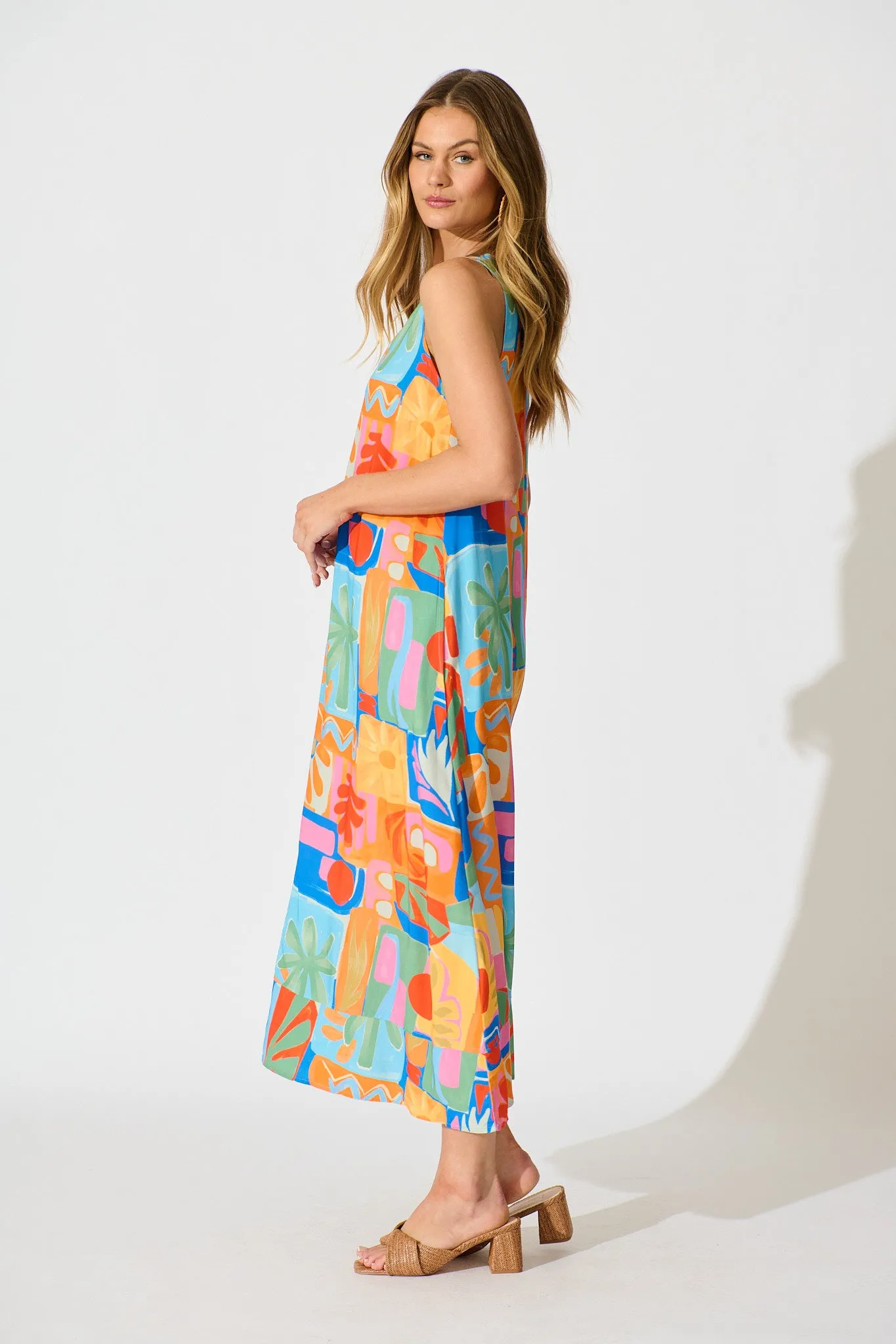 Heatwave Maxi Dress in Bright Multi Patchwork Print sold by St Frock product image thumbnail 3