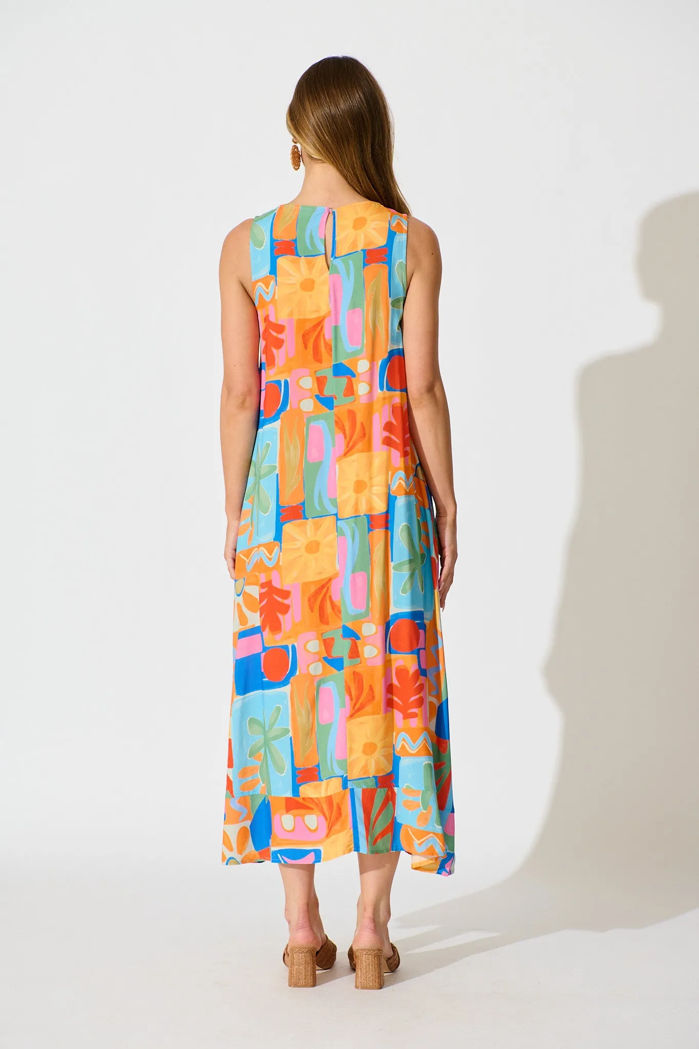Heatwave Maxi Dress in Bright Multi Patchwork Print sold by St Frock product image thumbnail 4