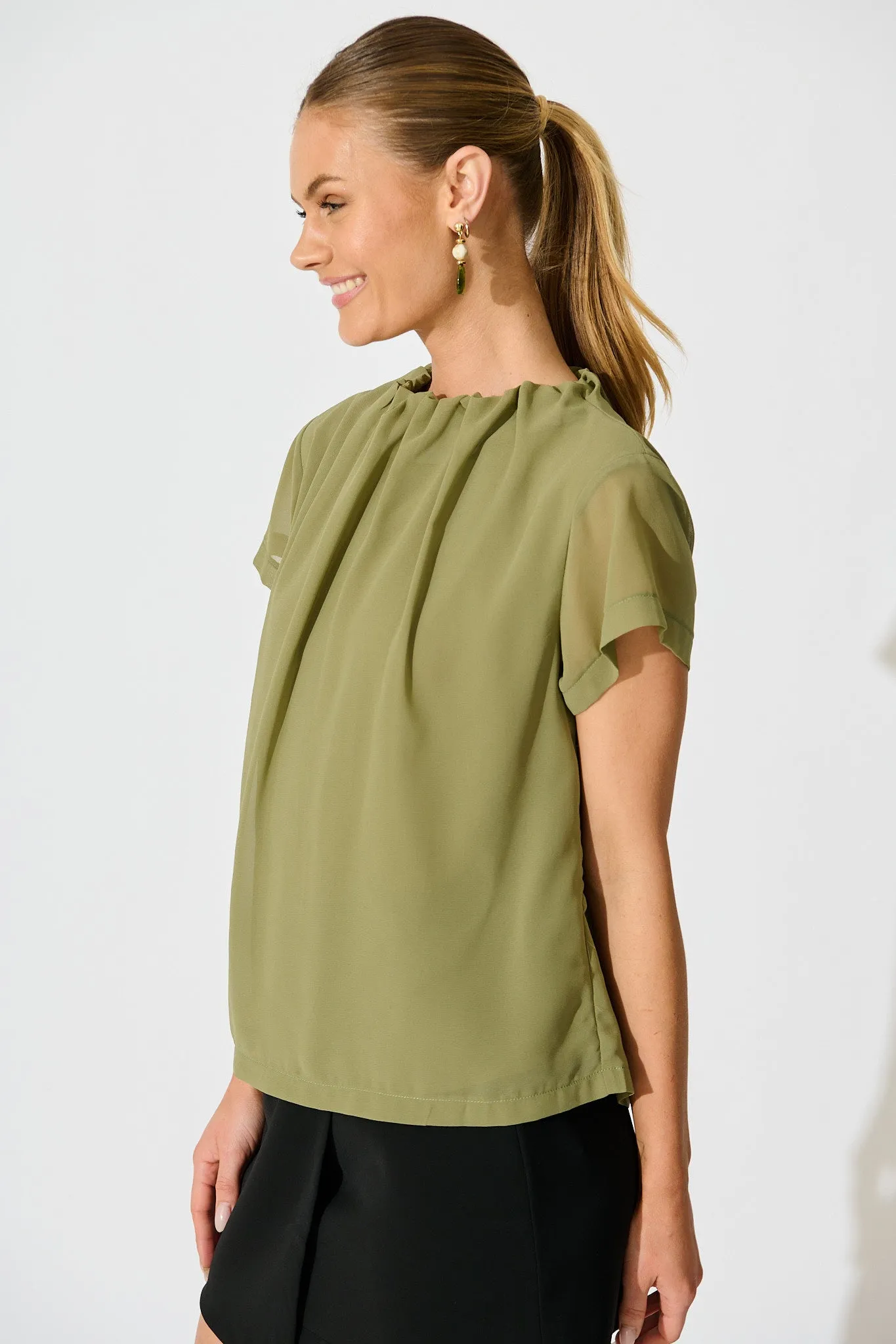 Fayra Top in Sage Chiffon sold by St Frock product image thumbnail 3