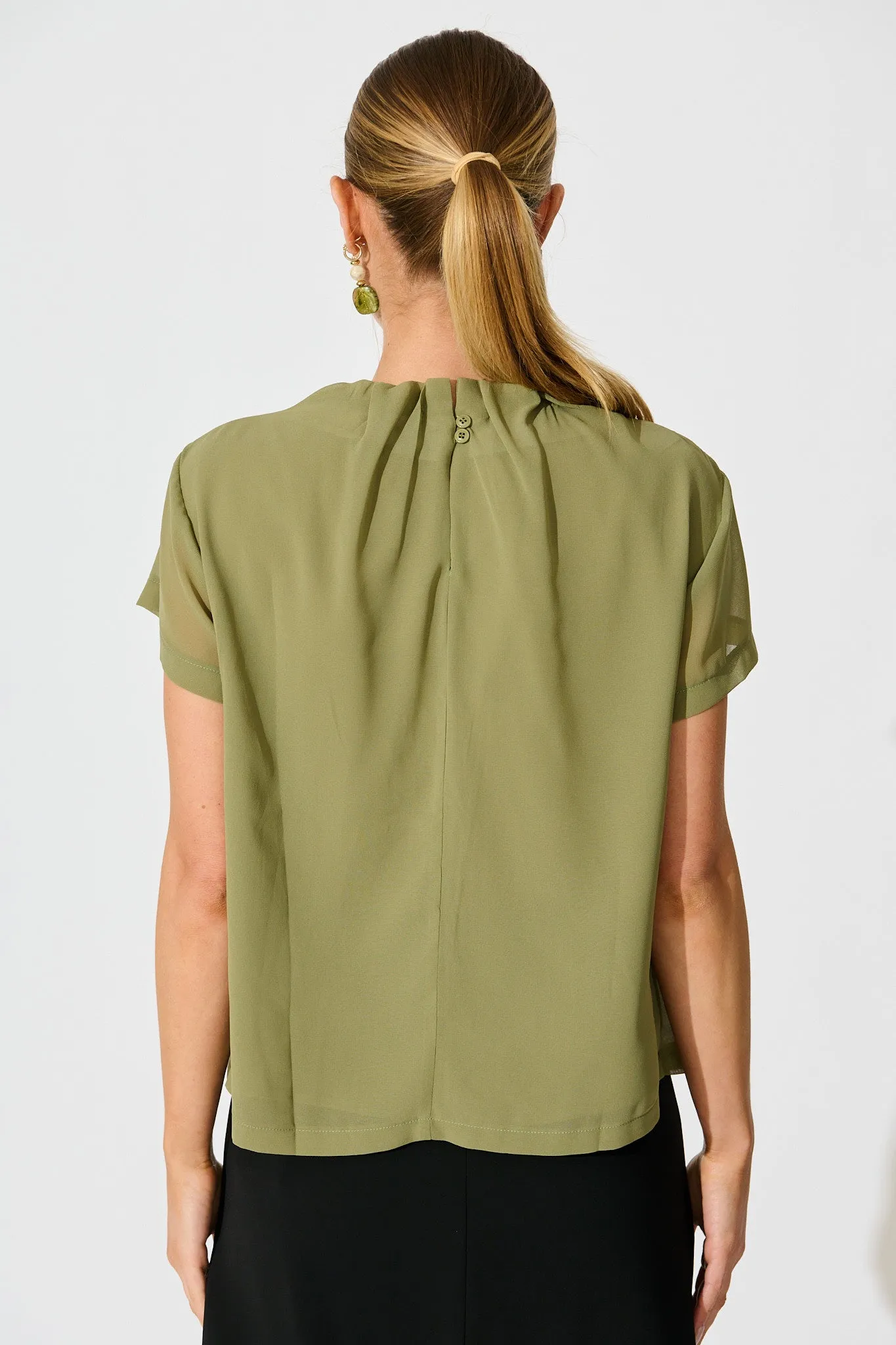 Fayra Top in Sage Chiffon sold by St Frock product image thumbnail 4