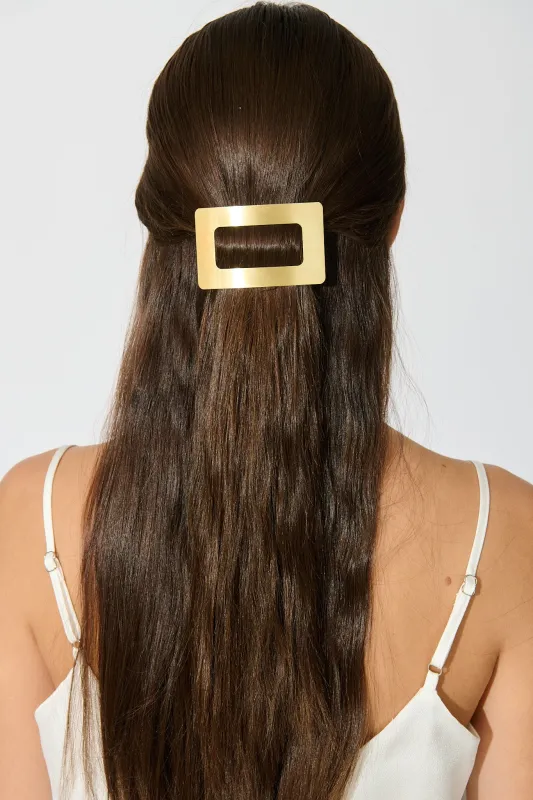 Gani Barrette Square Hair Clip in Gold sold by St Frock
