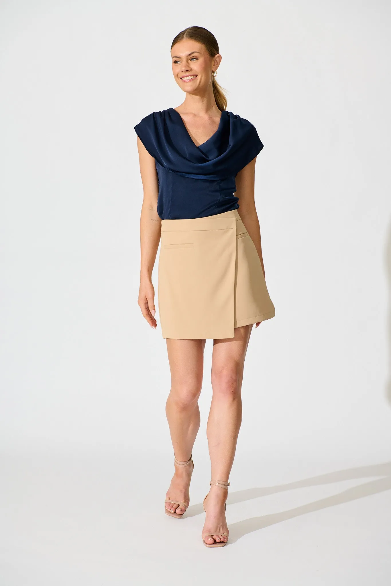 Haven Top in Navy Satin sold by St Frock product image thumbnail 4