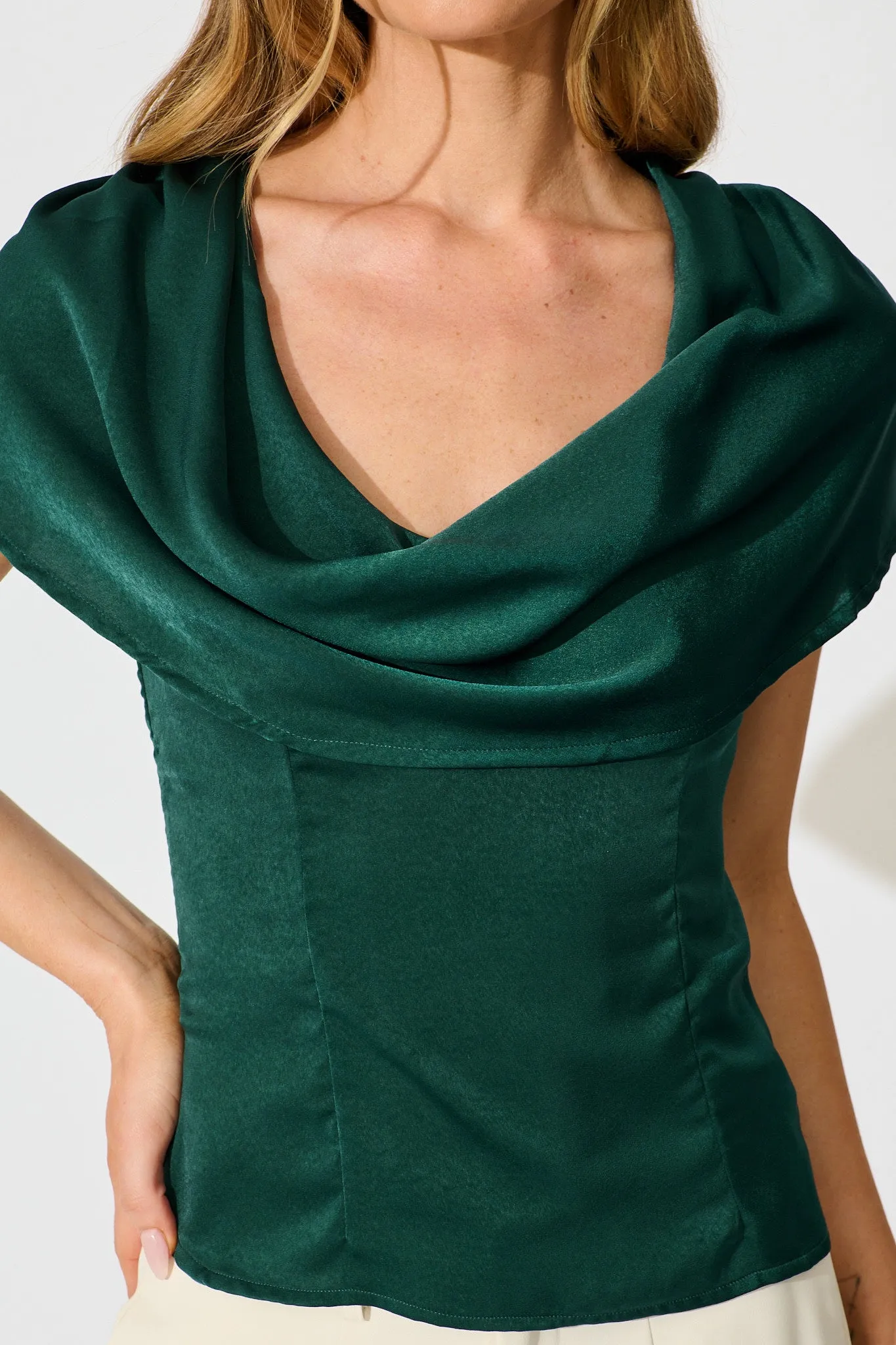 Haven Top in Emerald Satin sold by St Frock product image thumbnail 5