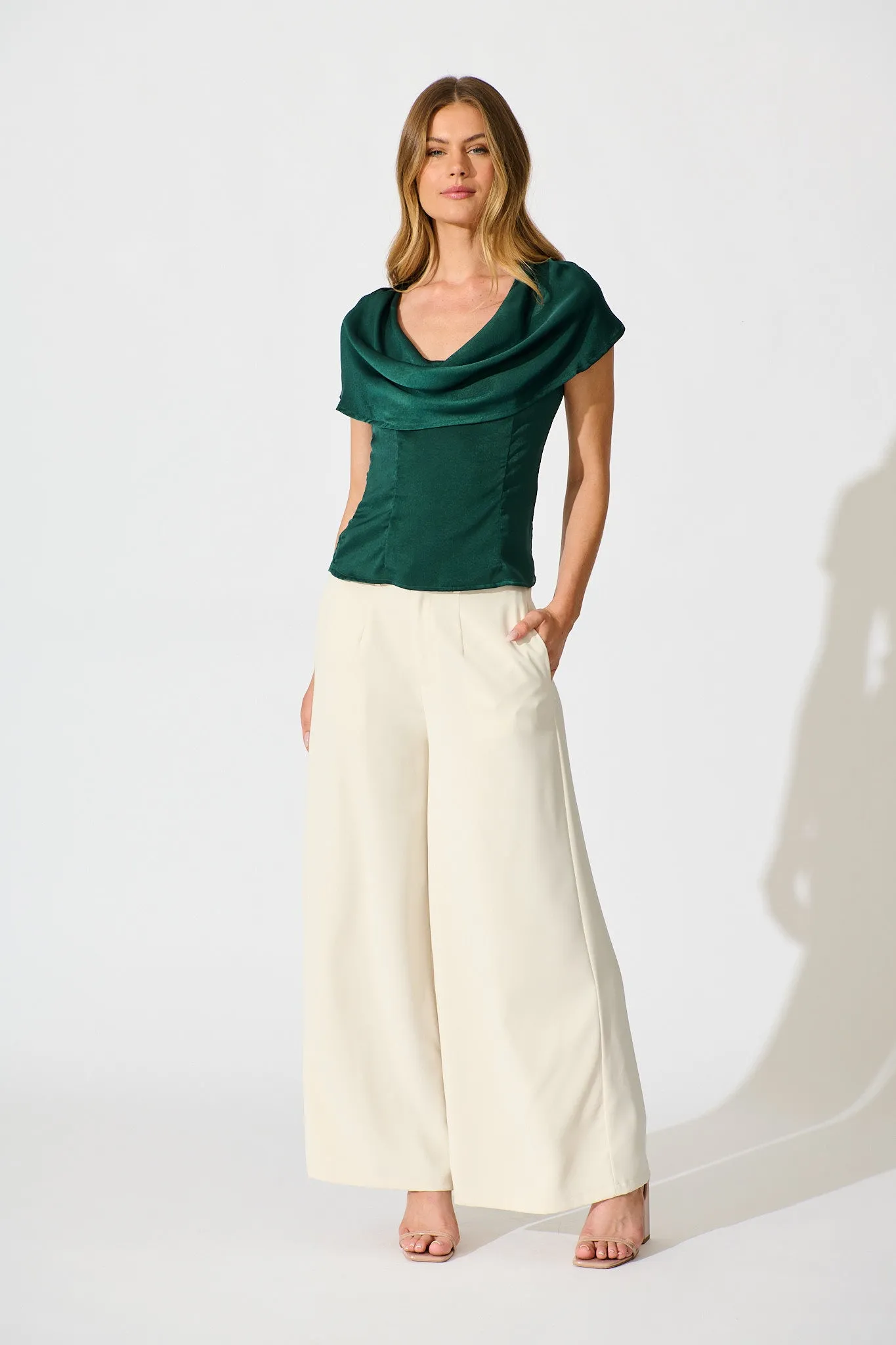 Haven Top in Emerald Satin sold by St Frock product image thumbnail 4