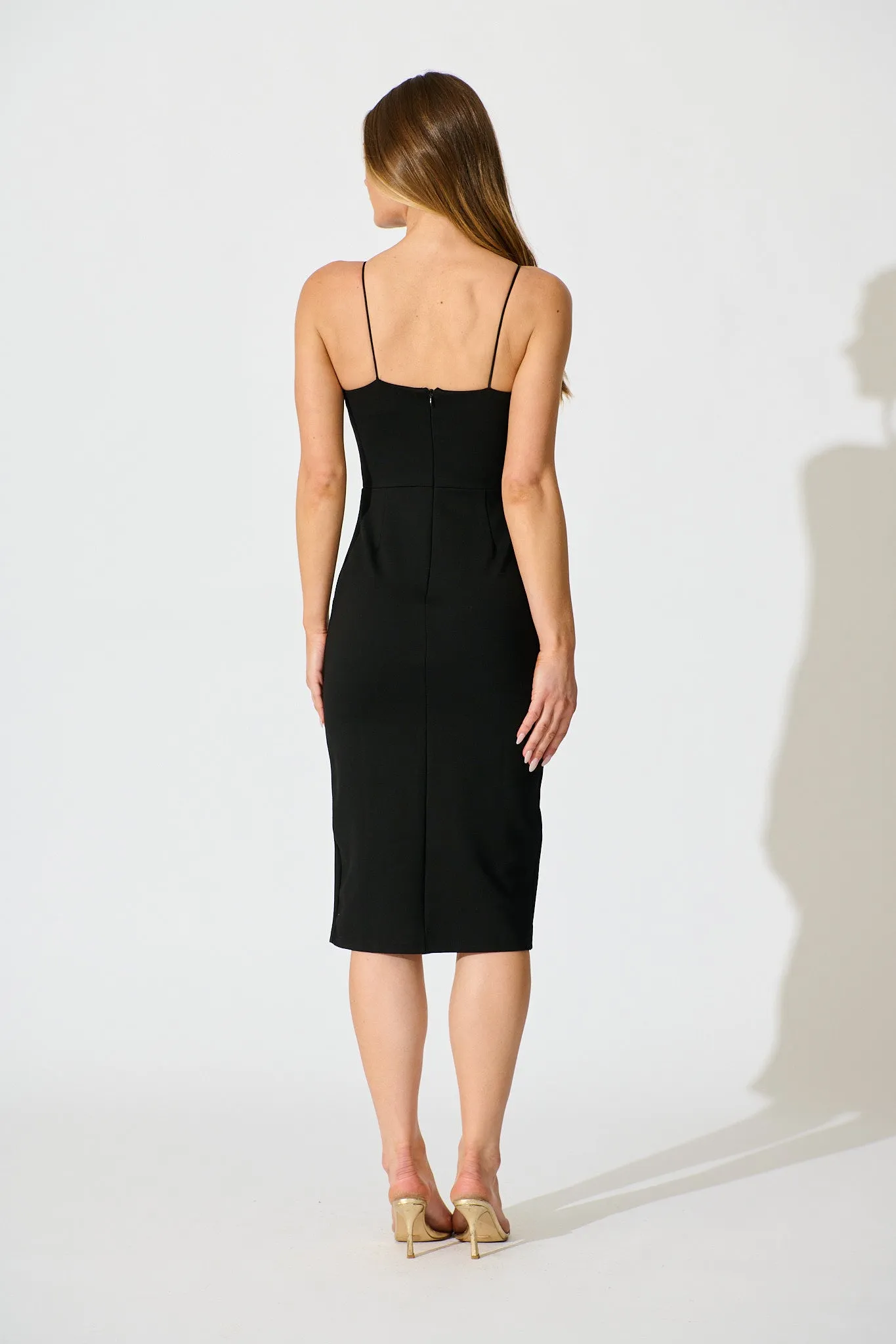 Zatana Midi Dress In Black sold by St Frock product image thumbnail 4