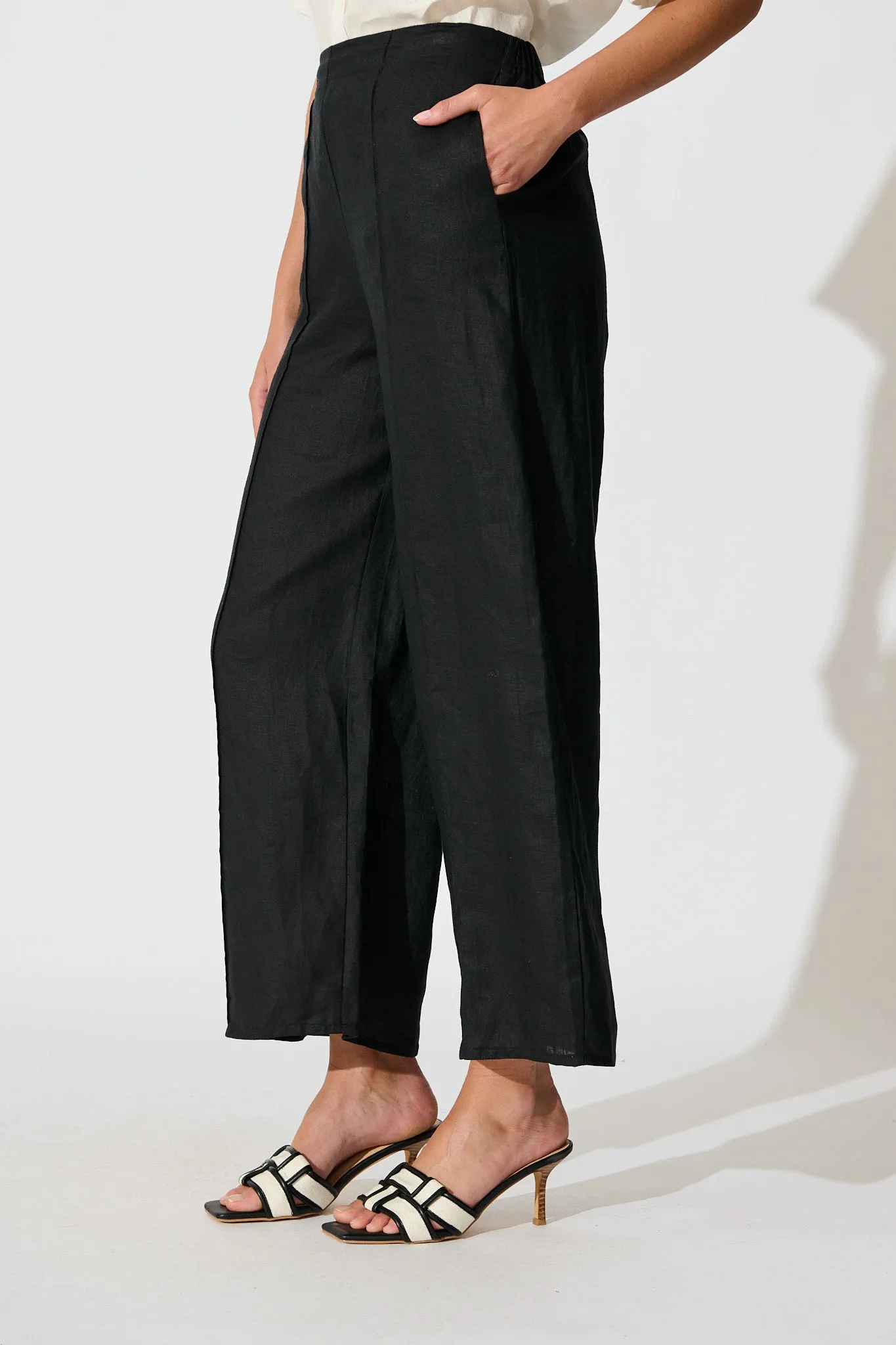 Halara Pant in Black Linen sold by St Frock product image thumbnail 5