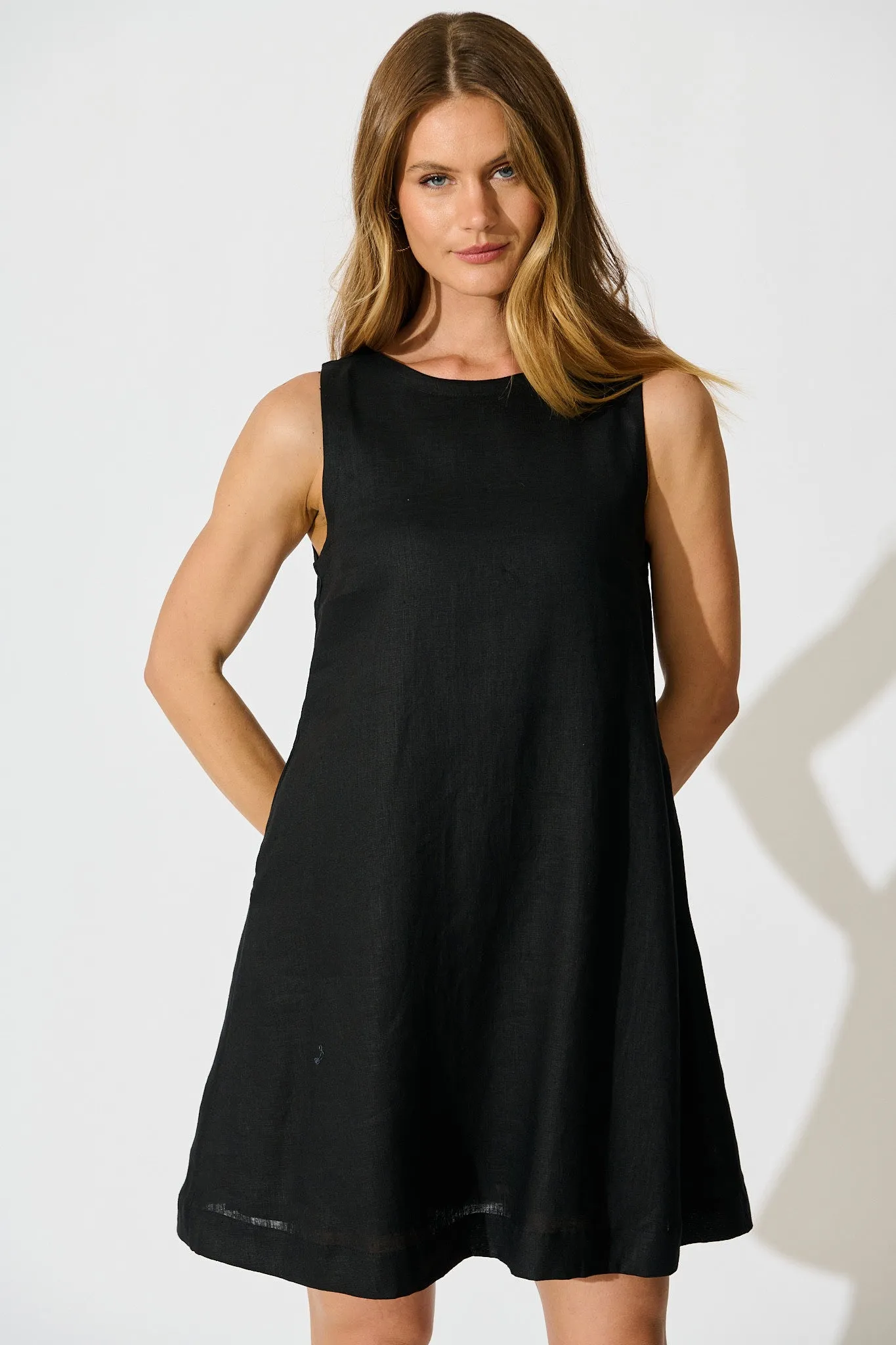 Island Dreamer Dress in Black Linen sold by St Frock product image thumbnail 2