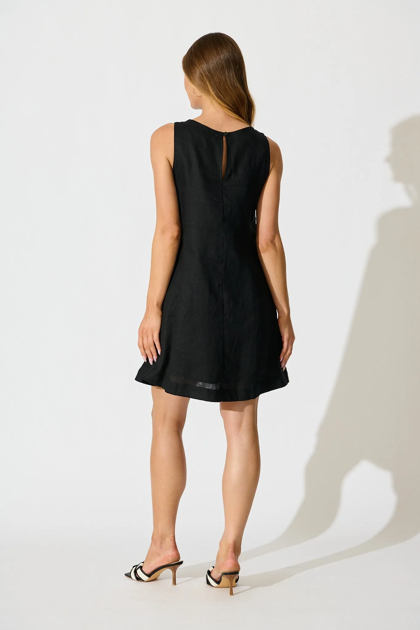 Island Dreamer Dress in Black Linen sold by St Frock product image thumbnail 4