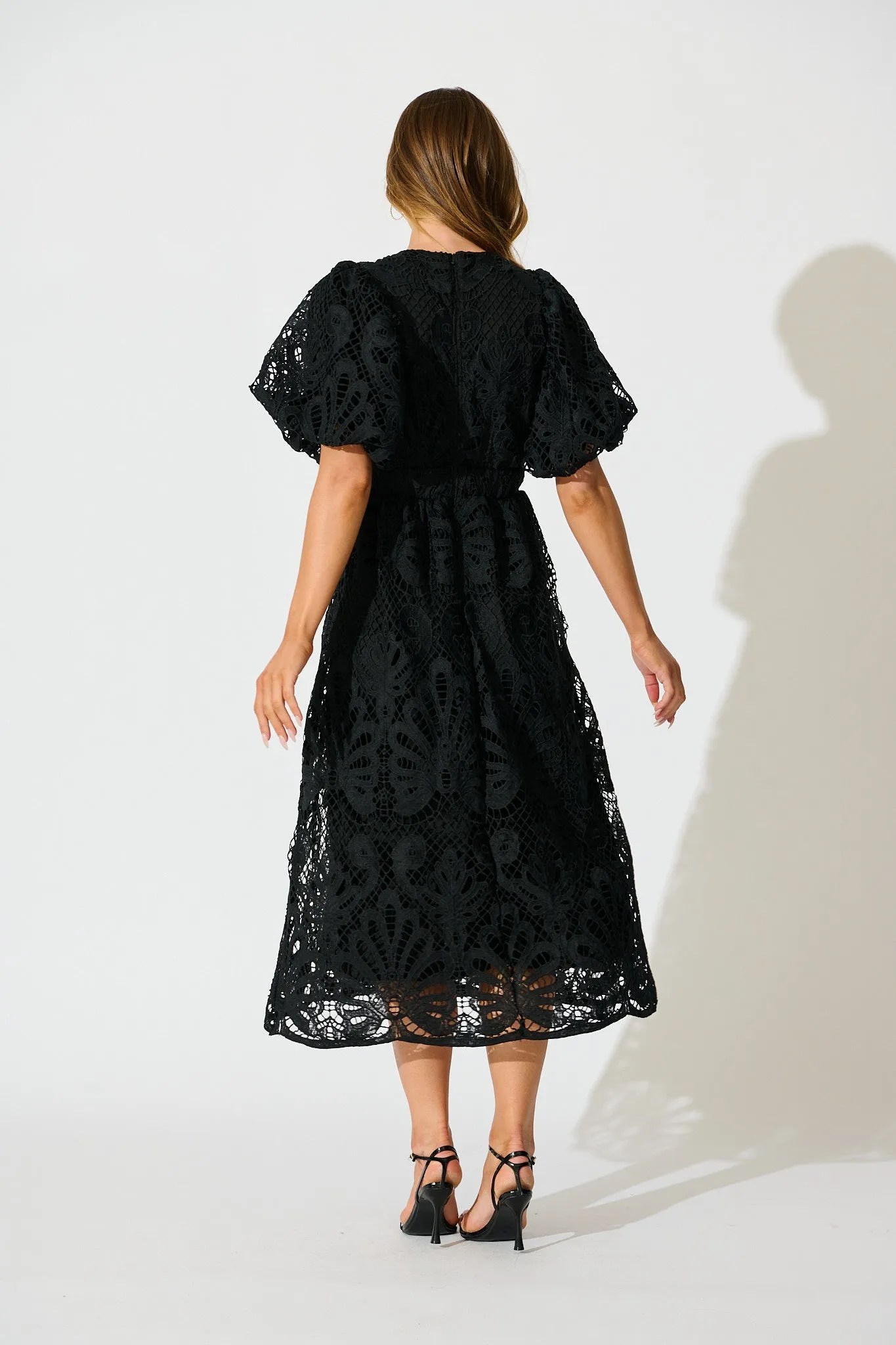 Serene Melody Lace Maxi Dress In Black sold by St Frock product image thumbnail 4