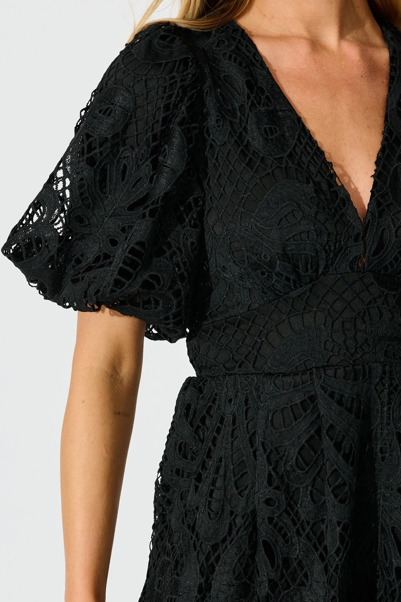 Serene Melody Lace Maxi Dress In Black sold by St Frock product image thumbnail 5
