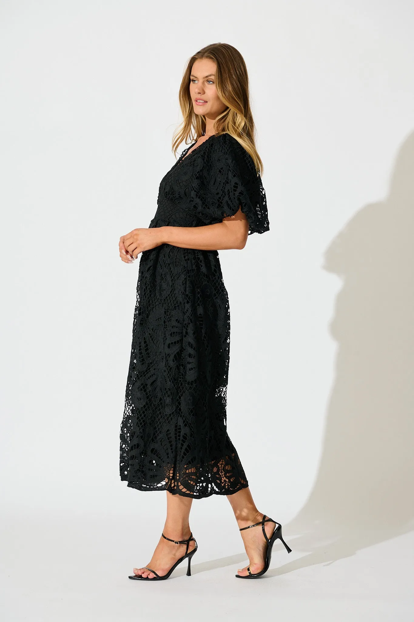 Serene Melody Lace Maxi Dress In Black sold by St Frock product image thumbnail 3