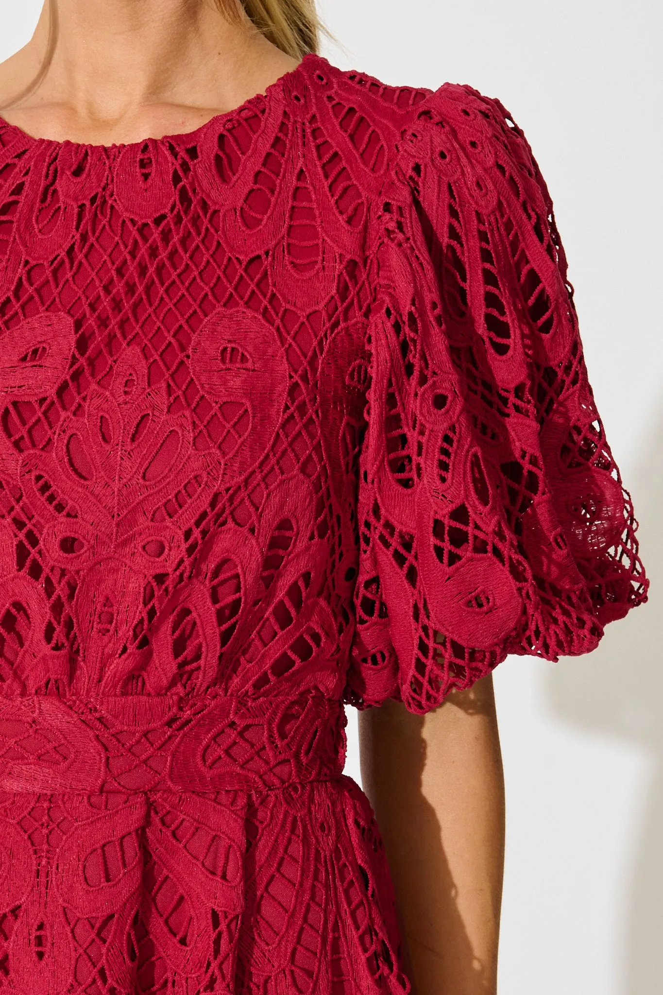 PRE ORDER Ethereal Whisper Lace Maxi Dress in Wine sold by St Frock product image thumbnail 5