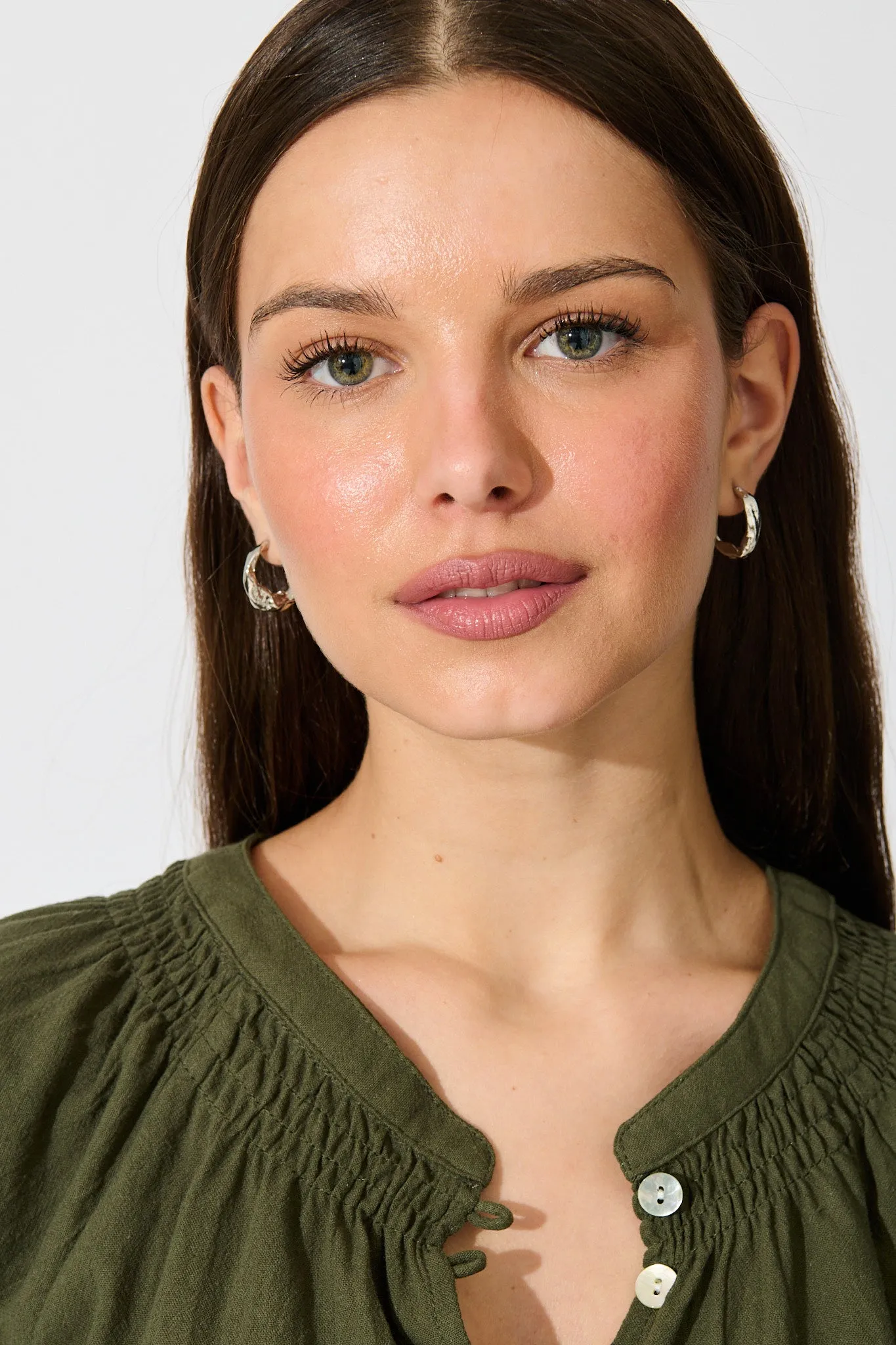 Stare Hoop Earrings in Silver sold by St Frock