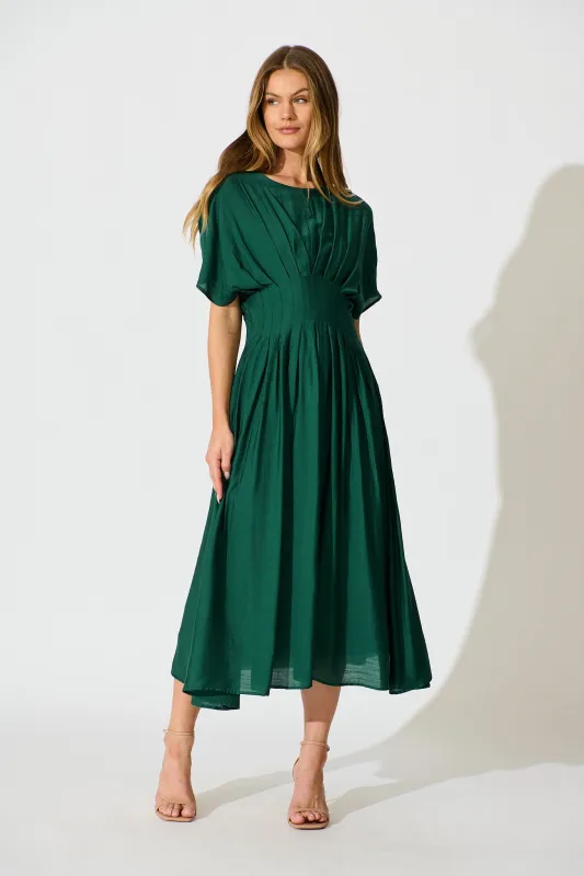 Elegance Echo Maxi Dress in Emerald sold by St Frock