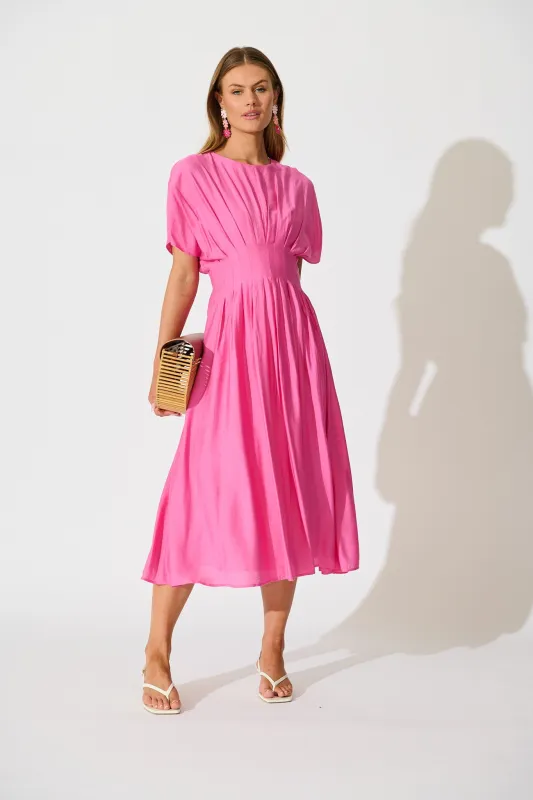 Elegance Echo Maxi Dress in Pink sold by St Frock