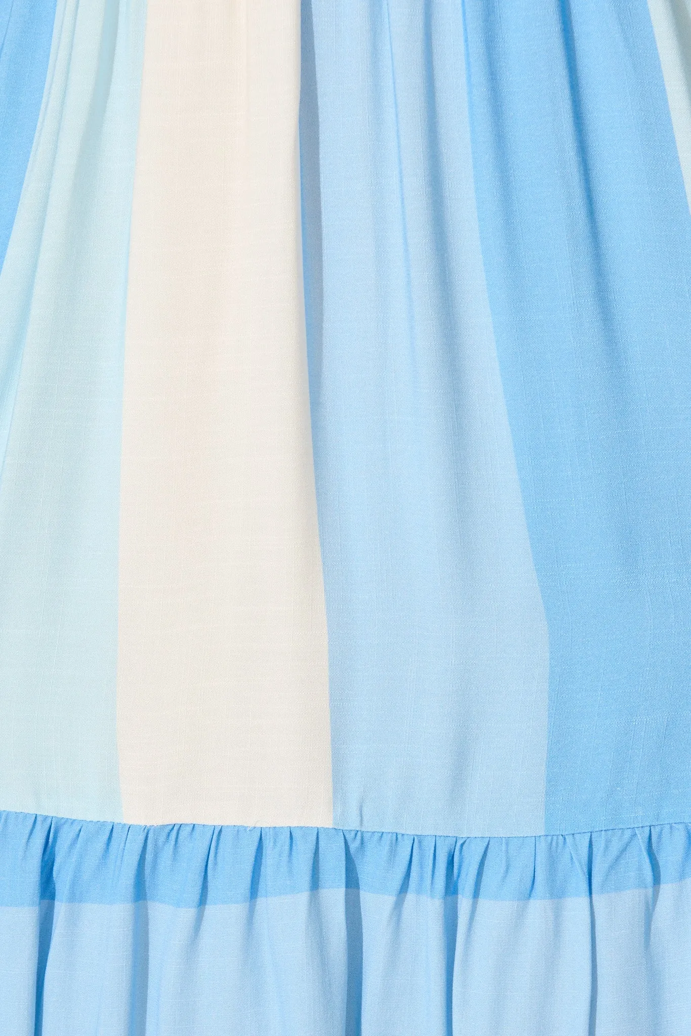Caribbean Midi Dress In Blue with Cream Linen Blend sold by St Frock product image thumbnail 5