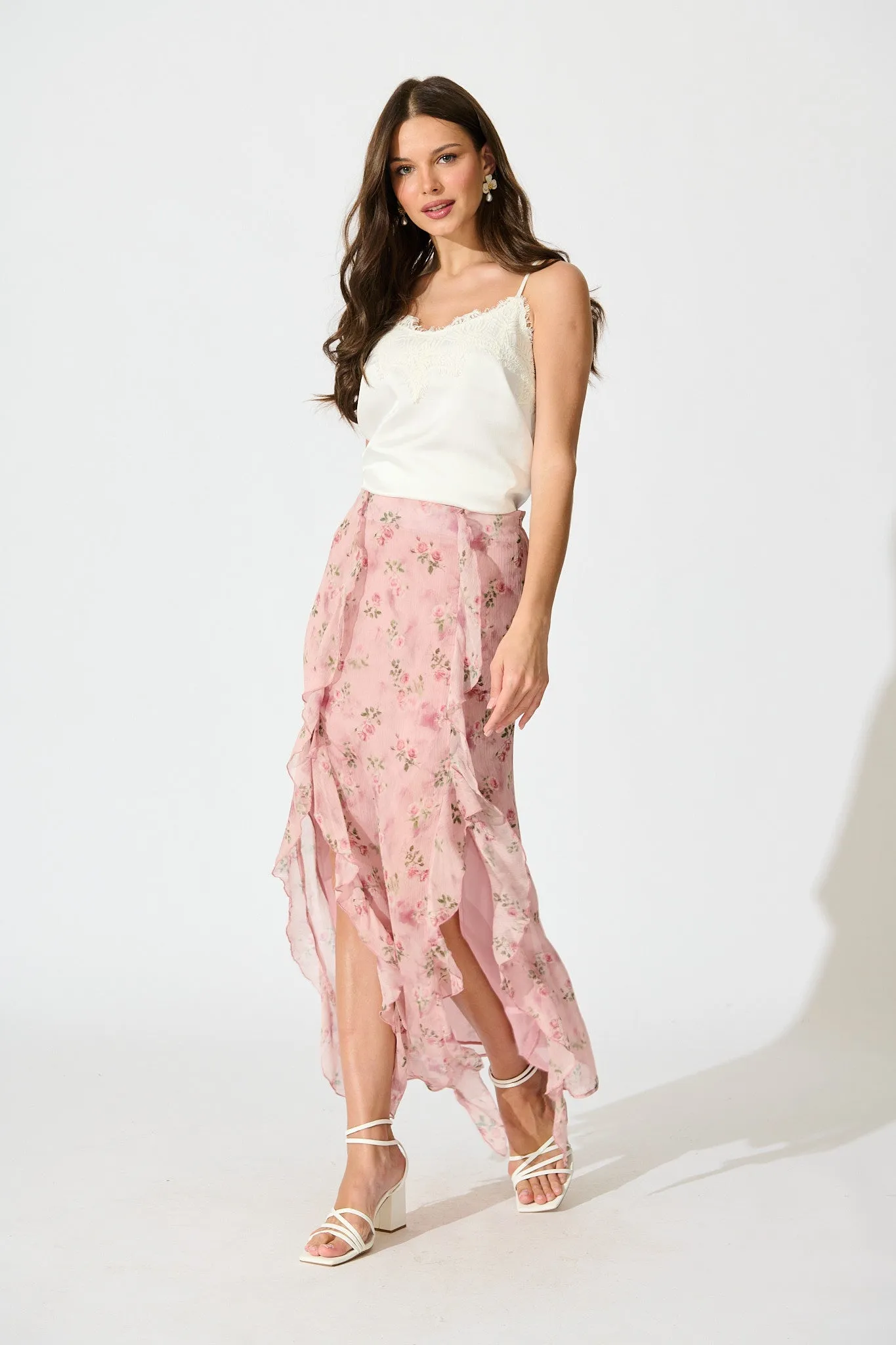 Island Muse Maxi Skirt in Pink Floral sold by St Frock product image thumbnail 4