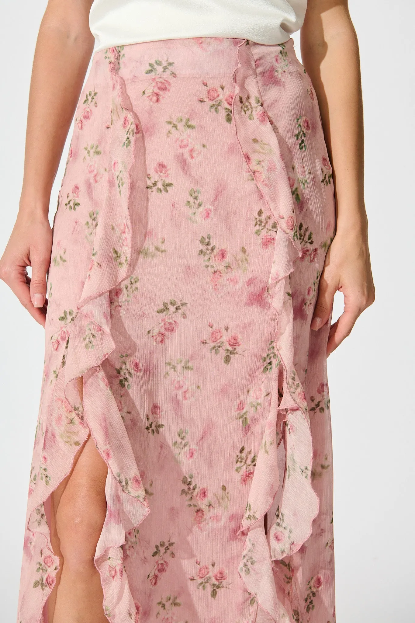 Island Muse Maxi Skirt in Pink Floral sold by St Frock product image thumbnail 5
