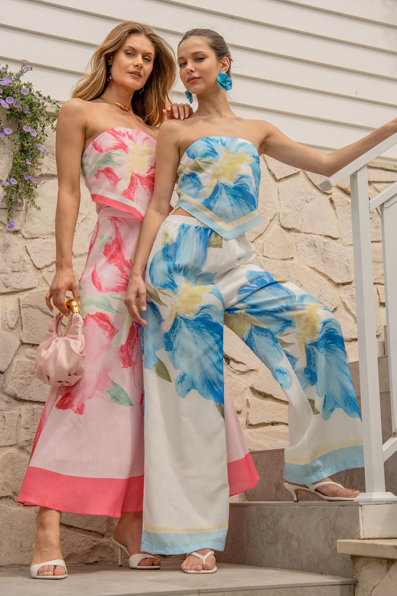 Mireya Maxi Skirt in Pink Floral sold by St Frock product image thumbnail 5