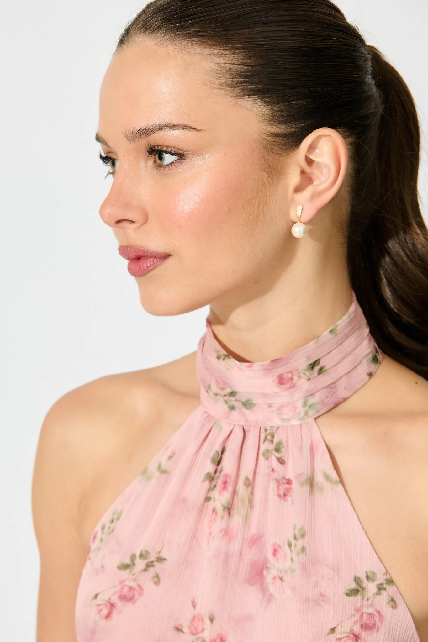 Elise Earrings in Gold with Pearl sold by St Frock product image thumbnail 2
