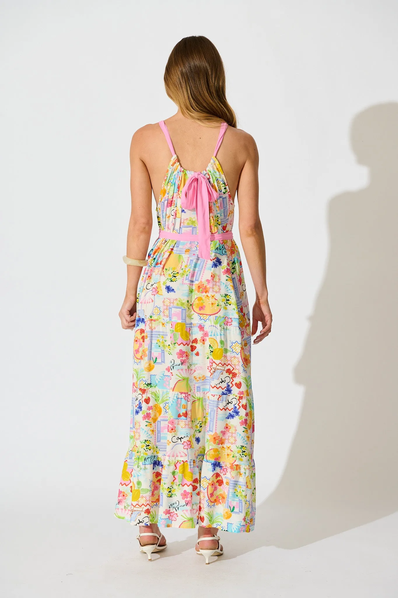 Alena Maxi Dress in Bright Multi Print sold by St Frock product image thumbnail 4