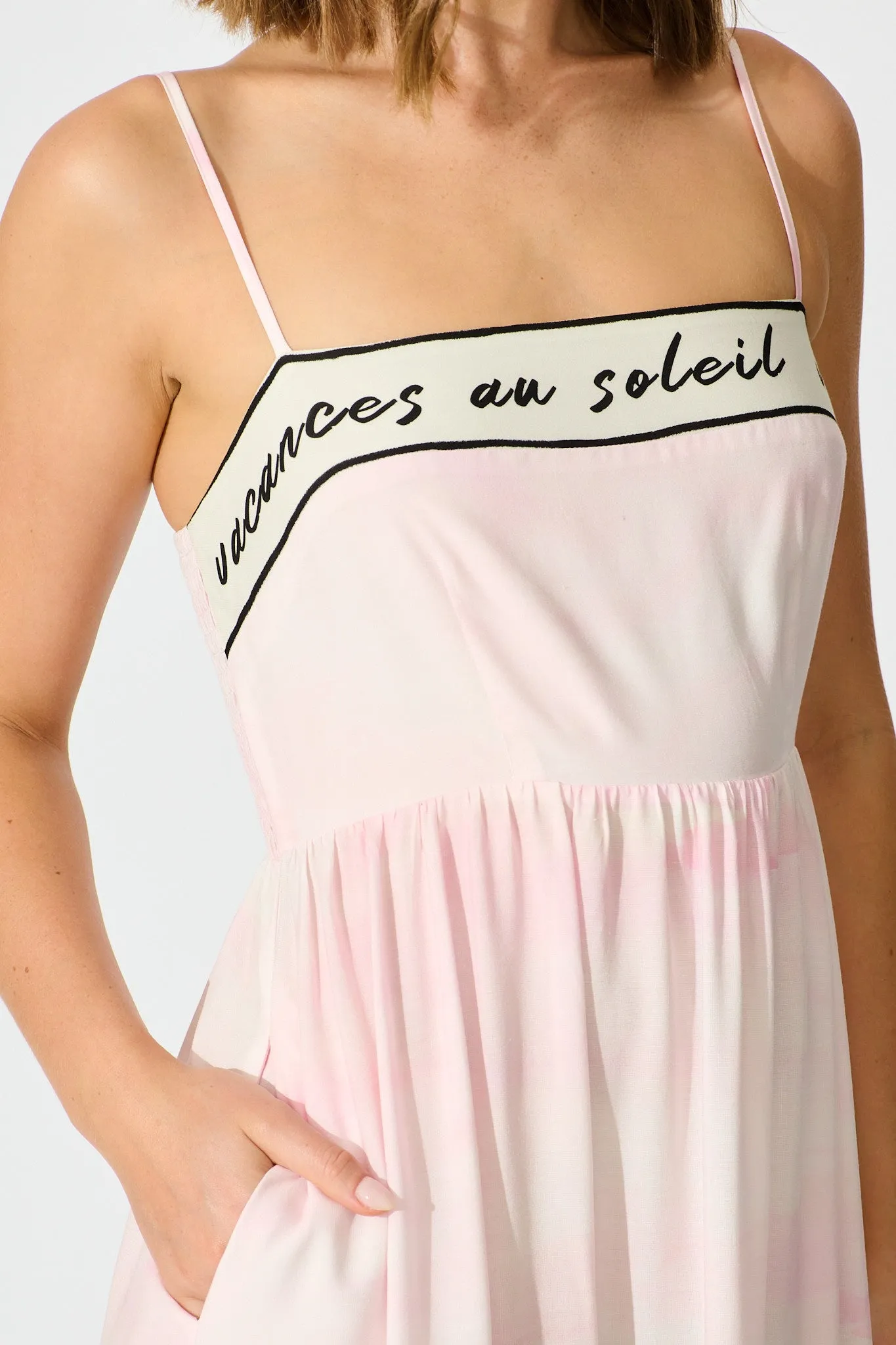 Belle Essence Maxi Sundress in Blush Multi Landscape Print sold by St Frock product image thumbnail 5