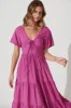 Julia Midi Dress In Magenta sold by St Frock