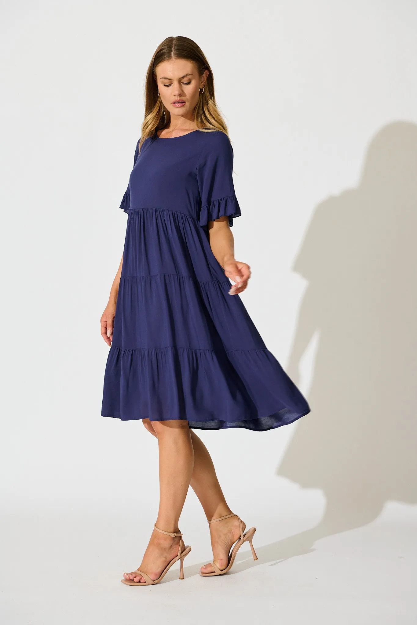 Layana Midi Dress in Navy sold by St Frock product image thumbnail 3