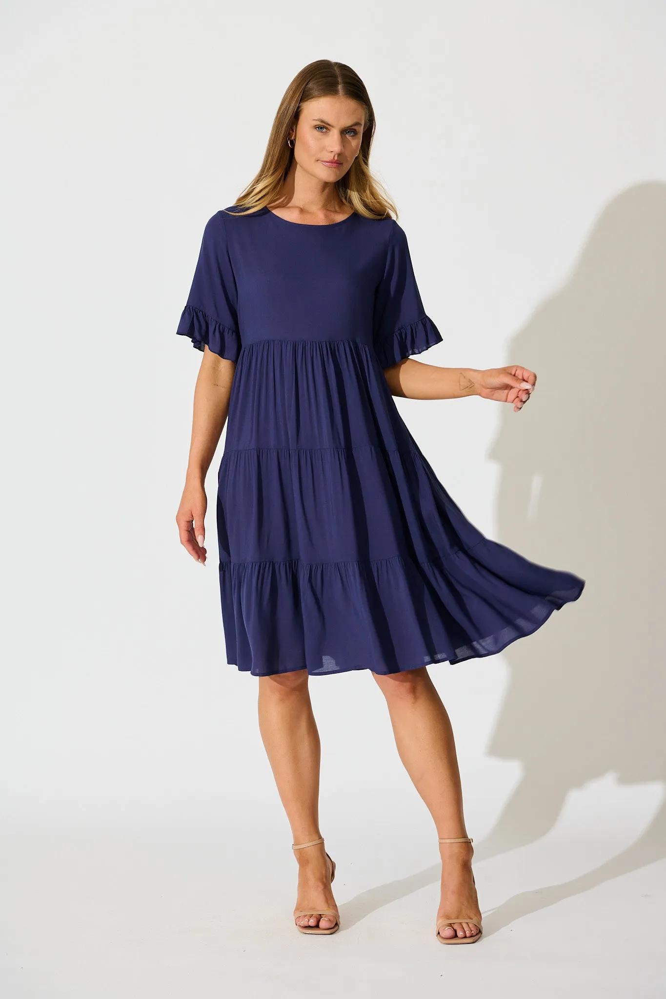 Layana Midi Dress in Navy sold by St Frock