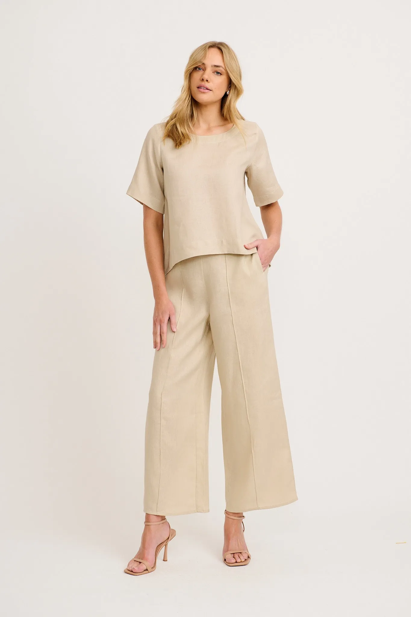 Halara Pant in Stone Linen sold by St Frock product image thumbnail 4