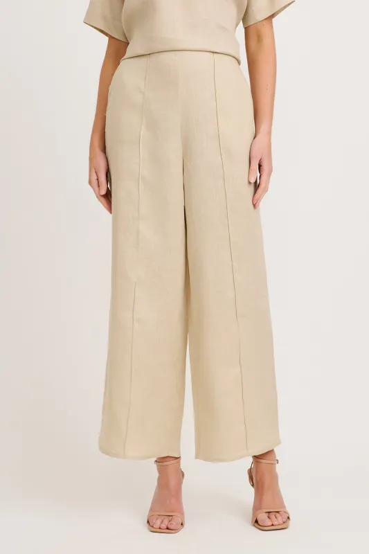 Halara Pant in Stone Linen sold by St Frock
