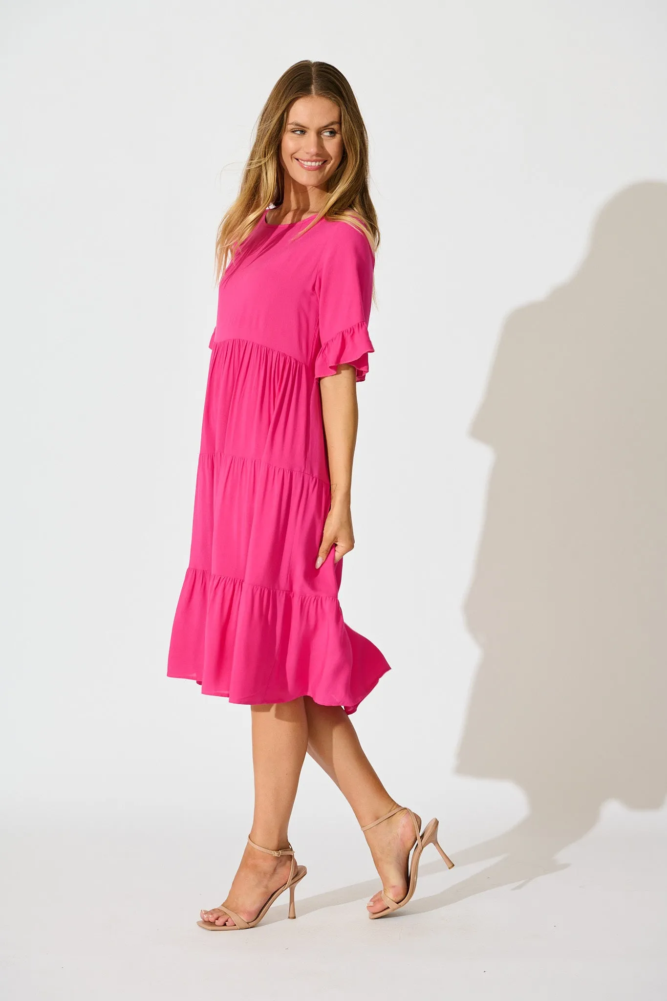 Layana Midi Dress in Pink sold by St Frock product image thumbnail 3