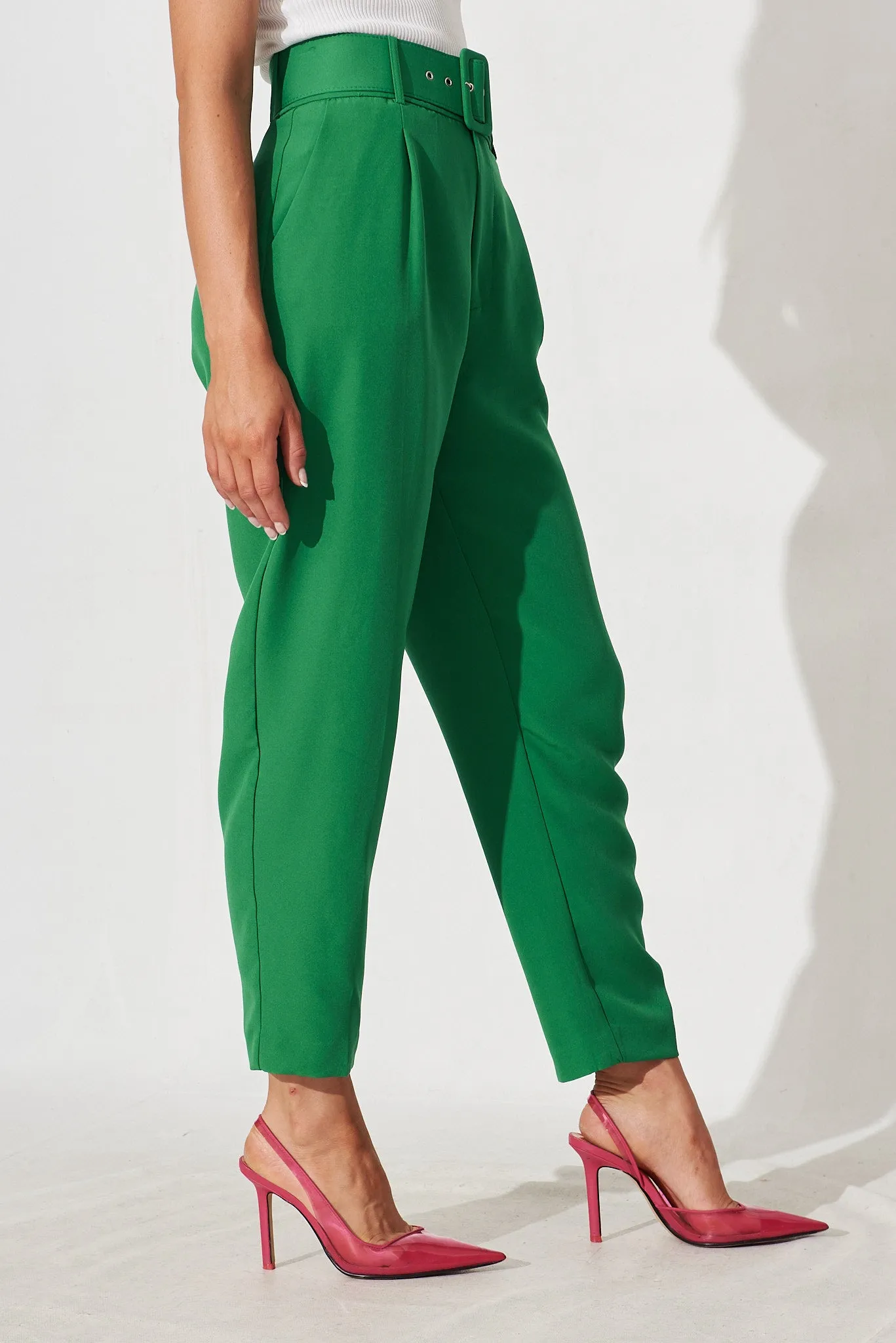 Dahlia Pant With Belt In Green sold by St Frock product image thumbnail 3