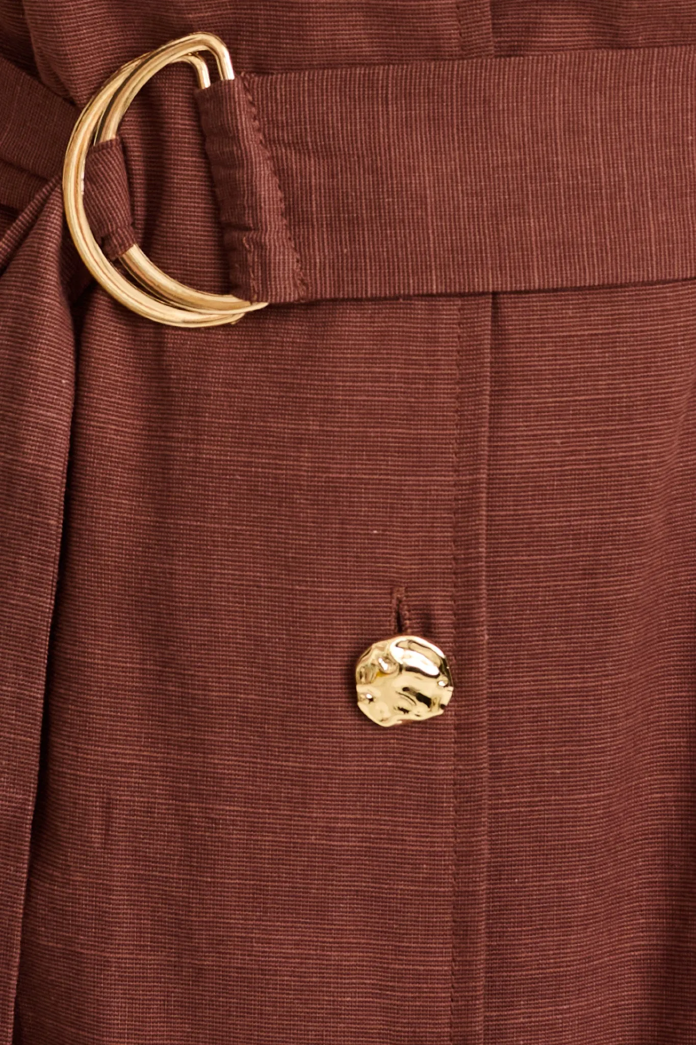 Arlena Maxi Shirt Dress in Chocolate Cotton Linen sold by St Frock product image thumbnail 5