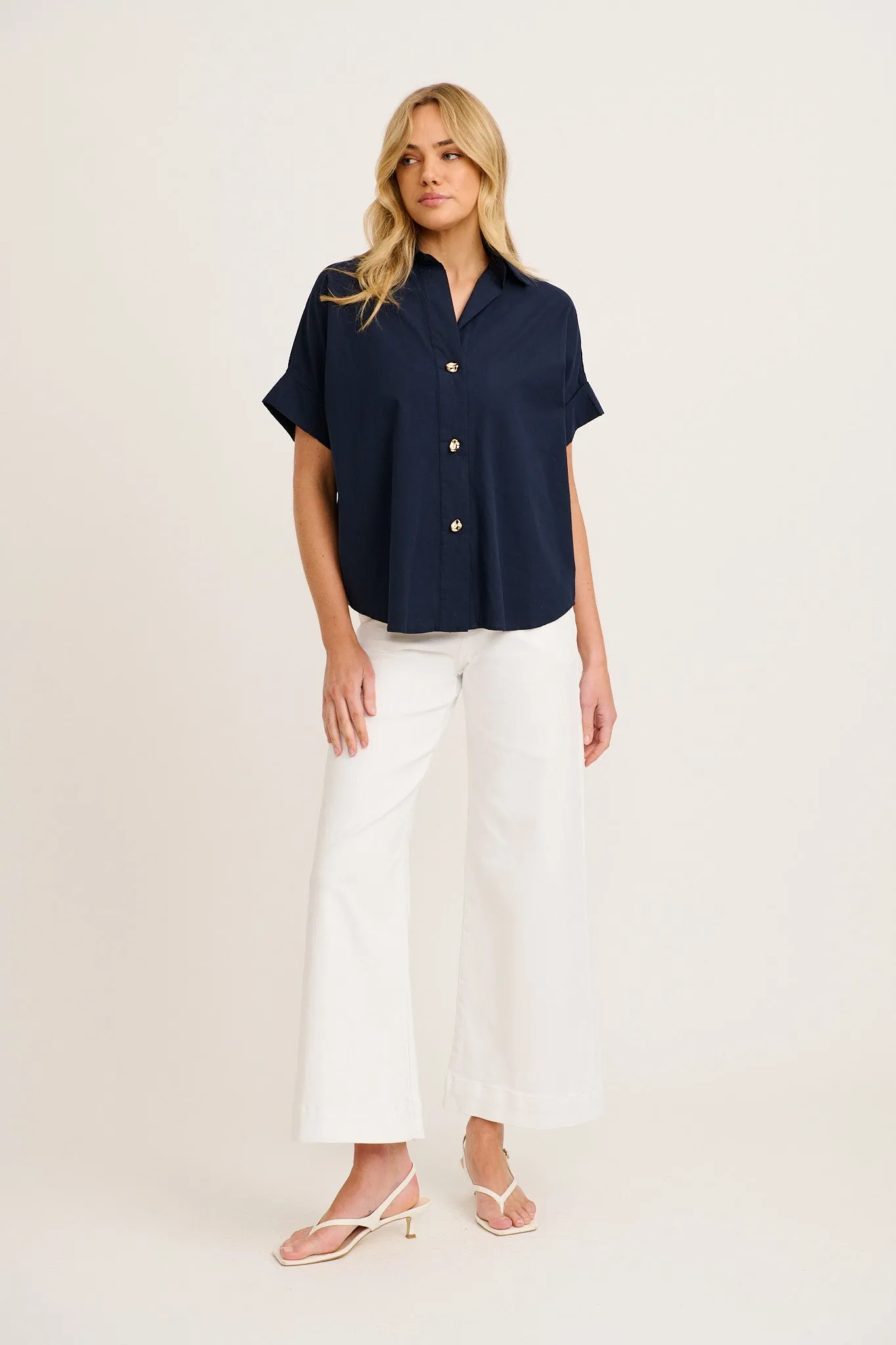 Refined Shirt in Navy Cotton sold by St Frock product image thumbnail 4