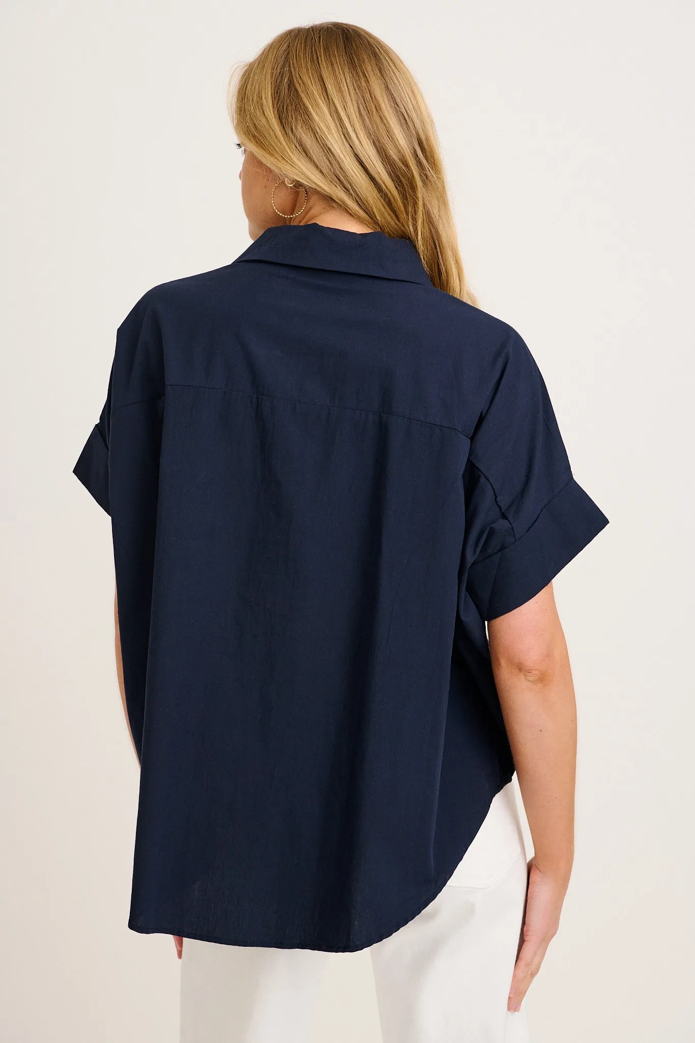 Refined Shirt in Navy Cotton sold by St Frock product image thumbnail 3