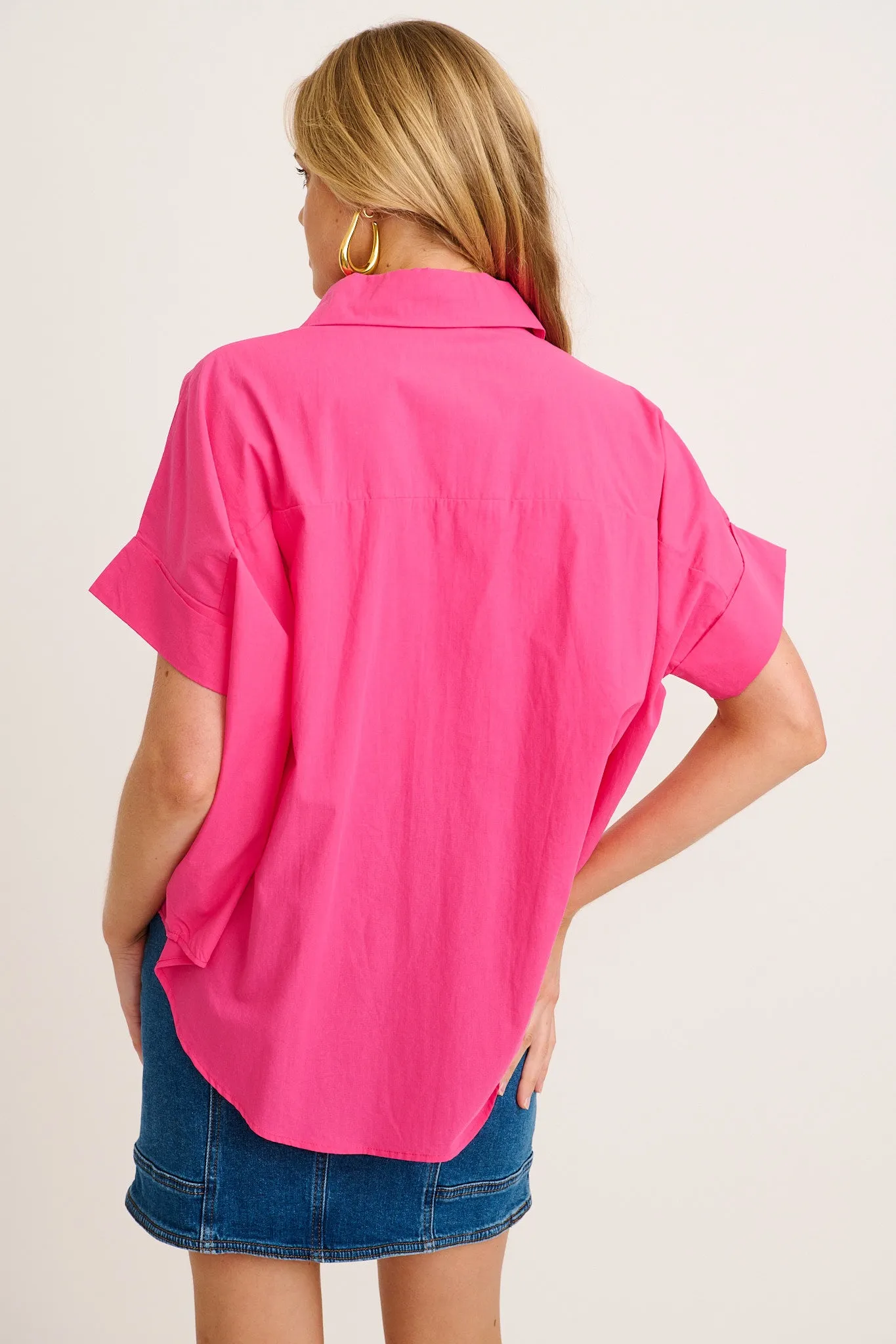 Refined Shirt in Hot Pink Cotton sold by St Frock product image thumbnail 3