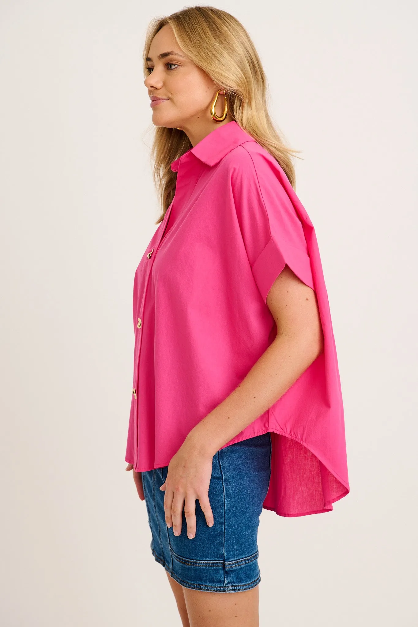 Refined Shirt in Hot Pink Cotton sold by St Frock product image thumbnail 2